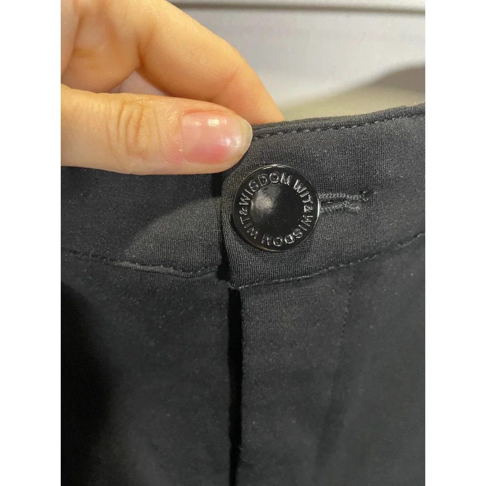 Wit‎ & Wisdom Whitney Wide Leg Pants Womens 12 Black Stretch Career Trousers